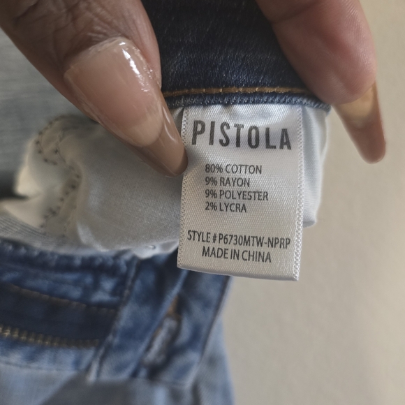 PISTOLA Arielle Skinny Jeans Women’s Size 31 Light Blue Raw Hem Mid Rise Denim - Picture 13 of 15